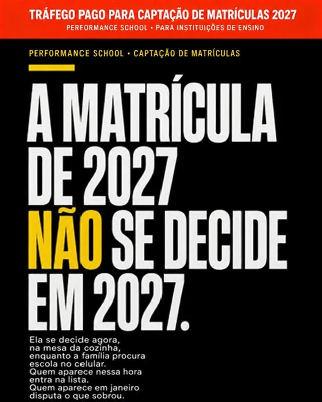 Criativo de campanha de matrículas 2027